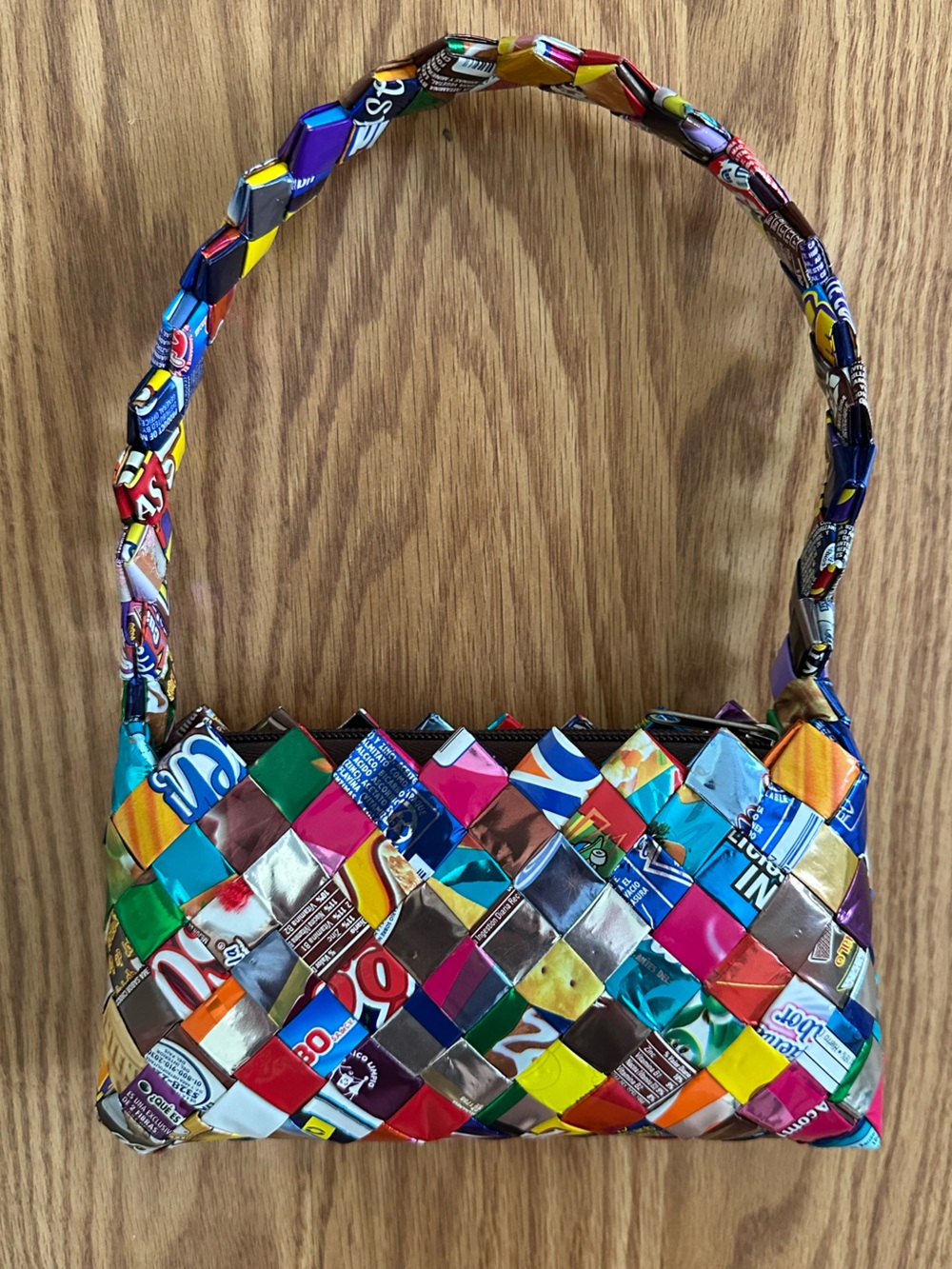 Y2K Recycled Candy Wrapper Woven Shoulder Bag